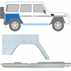 Tröskelplåt + sidovägg hjulhuskant för Mercedes G-Class W460 W461 W463 1979- / Höger / Set 10005