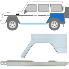 Tröskelplåt + sidovägg hjulhuskant för Mercedes G-Class W460 W461 W463 1979- / Vänster / Set 10010