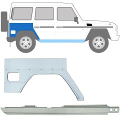 Tröskelplåt + sidovägg hjulhuskant för Mercedes G-Class W460 W461 W463 1979- / Höger / Set 10009