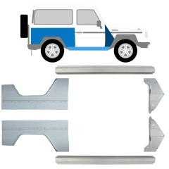 Reparationspanel för tröskel + fram + bak stänkskärm för Mercedes G-Class W460 W461 W463 1979-2017 / Vänster+Höger / Set 9709