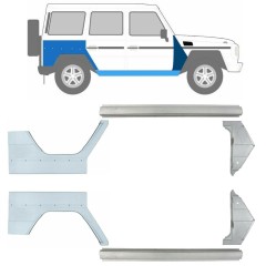 Reparationspanel för tröskel + fram + bak stänkskärm för Mercedes G-Class W460 W461 W463 1979-2017 / Vänster+Höger / Set 9710