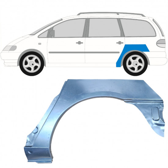 Sidovägg hjulhuskant för VW Sharan Ford Galaxy 1995-2000 / Vänster 6590