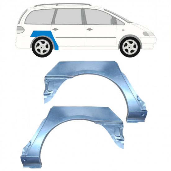 Sidovägg hjulhuskant för Volkswagen Sharan 1995-2000 / Vänster+Höger / Set 9290