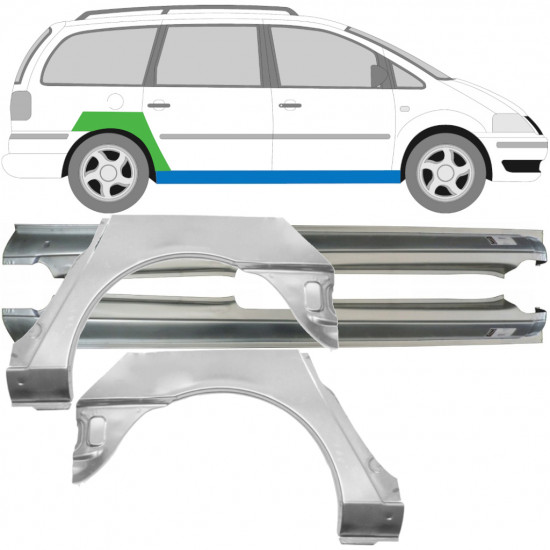 VOLKSWAGEN SHARAN 1995-2000 REPARATION AV BAKSKÄRM TRÖSKELPLÅT TILL / VÄNSTER / HÖGER / UPPSÄTTNING