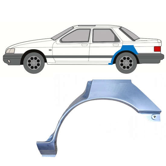 Sidovägg hjulhuskant för Ford Sierra 1982-1993 / Vänster 7389