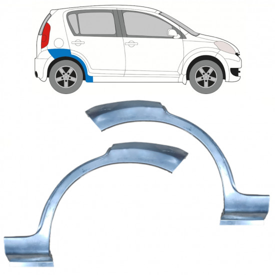 Sidovägg hjulhuskant för Daihatsu Sirion 2005-2010 / Vänster+Höger / Set 9945