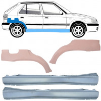 Tröskelplåt + sidovägg hjulhuskant för Skoda Felicia 1994-2001 / Vänster+Höger / Set 10108