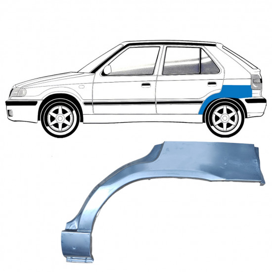 SKODA FELICIA 1994-2001 REPARATION AV BAKSKÄRM / VÄNSTER