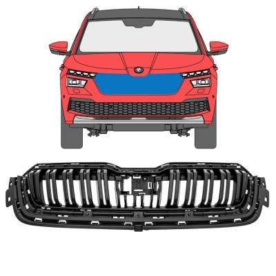 Grill för Skoda Kamiq 2019-2023 17225