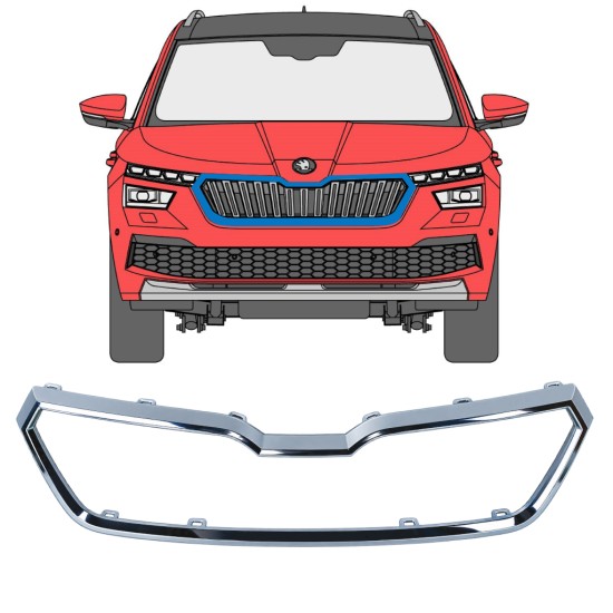 Grillram för Skoda Kamiq 2019-2023 17226