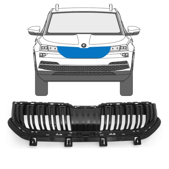 Grill för Skoda Karoq 2017-2022 17228