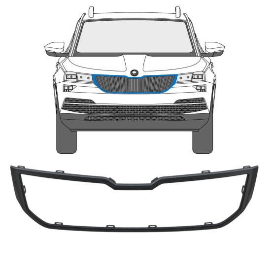 Grillram för Skoda Karoq 2017-2022 17233