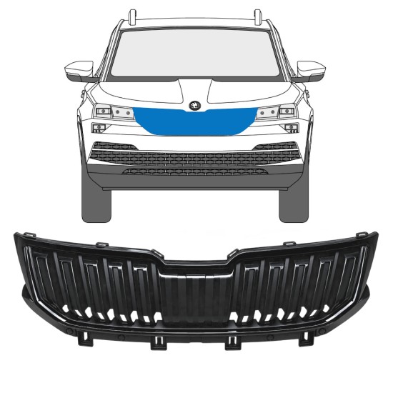 Grill för Skoda Karoq 2017-2022 / Set 17235
