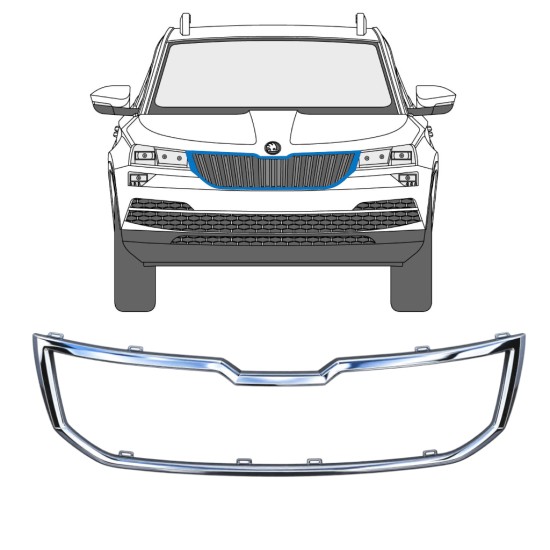 Grillram för Skoda Karoq 2017-2022 17232