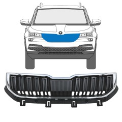 Grill för Skoda Karoq 2017-2022 / Set 17234