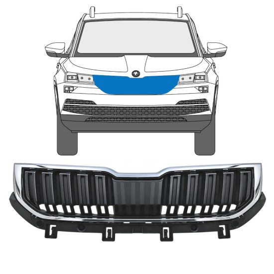 Grill för Skoda Karoq 2017-2022 / Set 17234