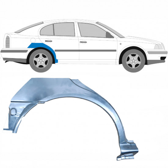 SKODA OCTAVIA 1996-2010 REPARATION AV BAKSKÄRM / HÖGER