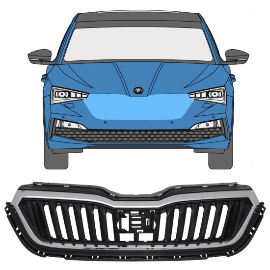 Grill för Skoda Scala 2019- 17229
