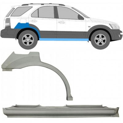 Tröskelplåt + sidovägg hjulhuskant för Kia Sorento 2002-2009 / Höger / Set 11711