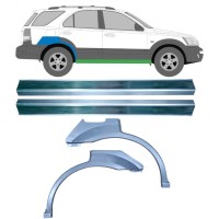 Tröskelplåt + sidovägg hjulhuskant för Kia Sorento 2002-2009 / Vänster+Höger / Set 10696