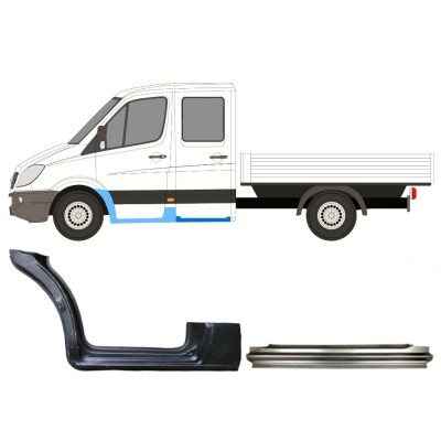 Reparationspanel set för Mercedes Sprinter 2006-2018 / Vänster / Dubbelkabin / 14778