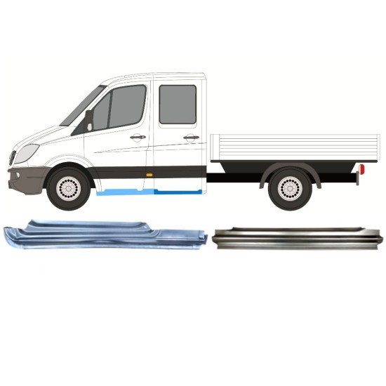 Reparationspanel set för Mercedes Sprinter 2006-2018 / Vänster / Dubbelkabin / 14779