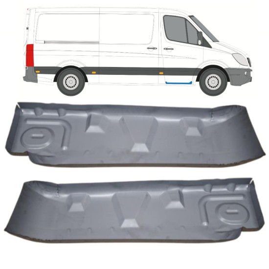 Reparationsplåt insteg vänster/höger för Mercedes Sprinter 2006-2018 / Vänster+Höger / Set 15074