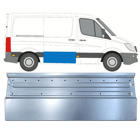 Skjutdörr reparationspanel för Mercedes Sprinter 2006-2018 / Höger 17308