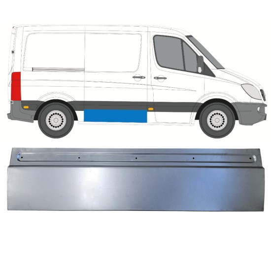 Skjutdörr reparationspanel för Mercedes Sprinter 2006-2018 / Höger 17309