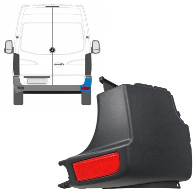 Bak stötfångarhörn + reflexlampa för Mercedes Sprinter 2006-2018 / Höger / Set 9724