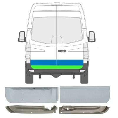 Reparationspanel för bakdörr för Volkswagen Crafter 2005-2017 / Vänster+Höger / Set 14386