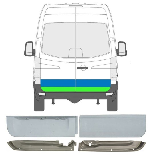 Reparationspanel för bakdörr för Mercedes Sprinter 2006-2018 / Vänster+Höger / Set 6050