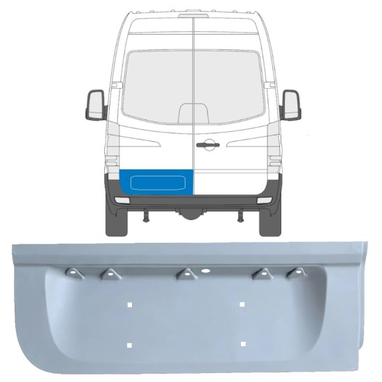 Låg bakdörr reparationspanel för Volkswagen Crafter 2005-2017 / Vänster 17172