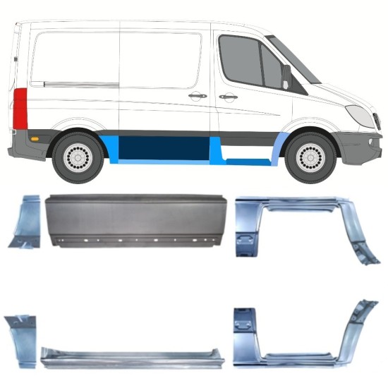 Reparationspanel set för Volkswagen Crafter 2005-2017 / Vänster+Höger 15594