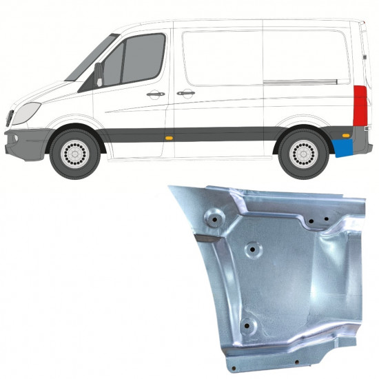 Sidovägg hjulhuskant för Mercedes Sprinter 2006-2018 / SWB / Vänster 11050