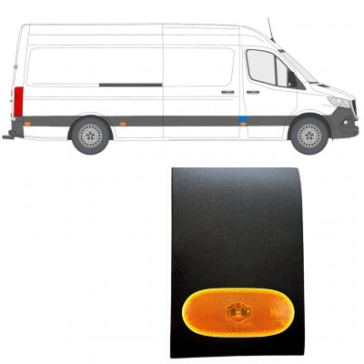 Prydnads Skyddslist stolpe med lampa för Mercedes Sprinter 2018- / Höger / Set 12962