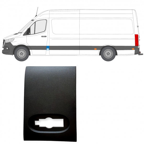 Prydnads Skyddslist för stolpe för Mercedes Sprinter 2018- / Vänster 12929