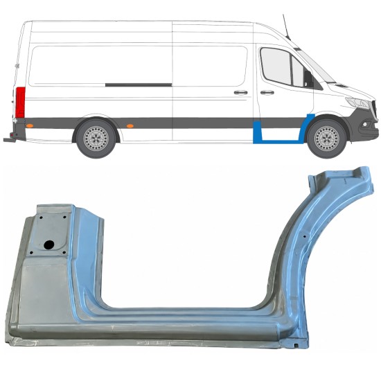Fram hjulhus + skärm reparationspanel för Mercedes Sprinter 2018- / Höger 17090