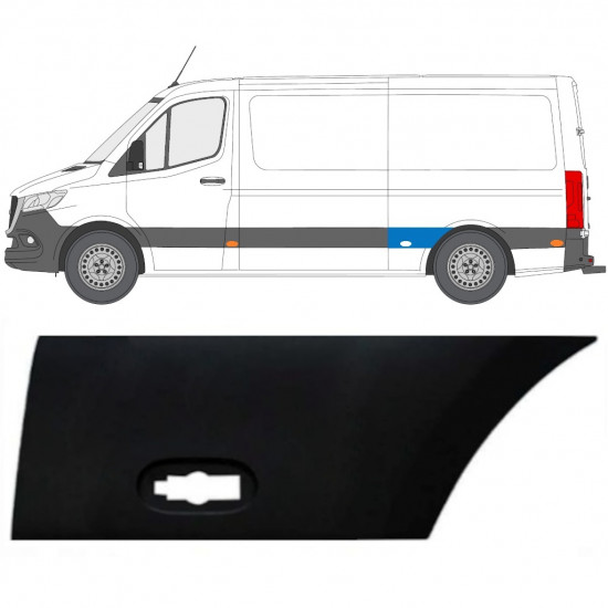 Prydnadslist stänkskärm list för Mercedes Sprinter 2018- / Vänster 12937