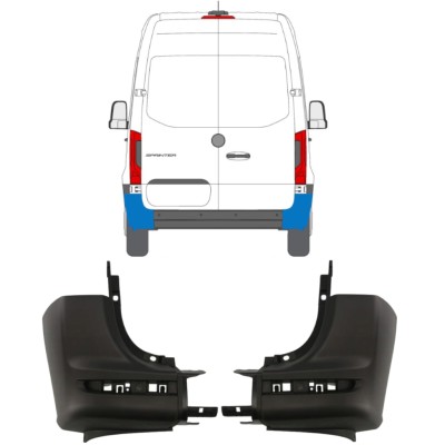 Stötfångarhörn bak för Mercedes Sprinter 2018- / Vänster+Höger / Set 14945