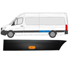 Prydnadslist sidovägg skyddslister med lampa för Mercedes Sprinter 2006-2018 / Vänster / Set 9057