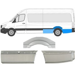 Sidovägg hjulhuskant för Mercedes Sprinter 2006-2018 / Vänster / Set 8718