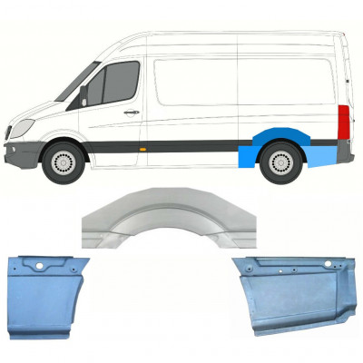 MERCEDES SPRINTER 2006- MEDELHJULBAS BAKRE VINGE / UPPSÄTTNING / VÄNSTER