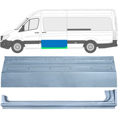 Skjutdörr reparationspanel + tröskel reparationspanel för Mercedes Sprinter 2006- / Vänster / Set 11960