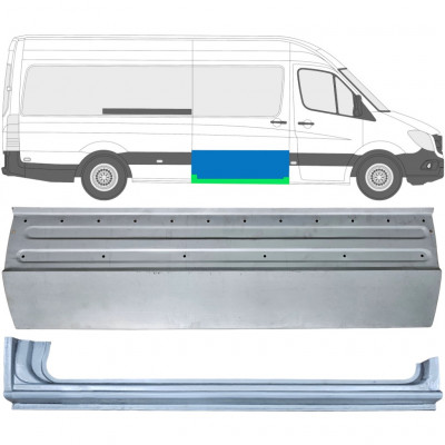 MERCEDES SPRINTER 2006- SKJUTDÖRR PANEL + TRÖSKEL / UPPSÄTTNING / HÖGER