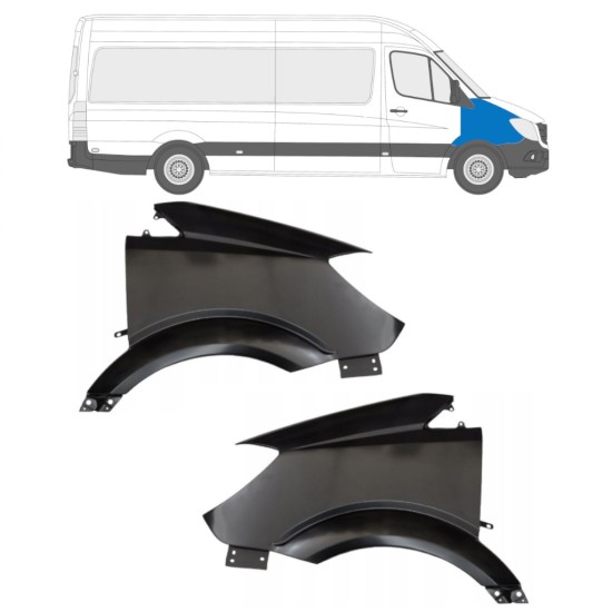 Fram skärm för Mercedes Sprinter 2013-2018 / Vänster+Höger / Set 14948 Fram skärm för Mercedes Sprinter 2013-2018 / Vänster+Höger / Set 14948