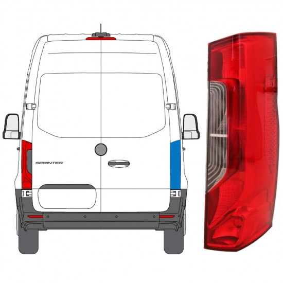 Baklykta för Mercedes Sprinter 2018- / Höger 12923