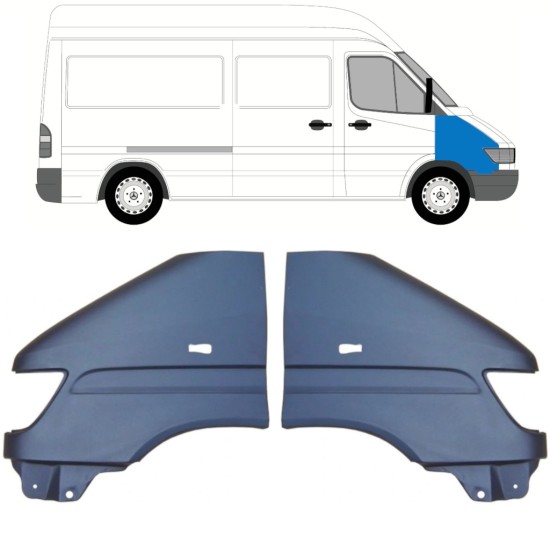 Fram skärm för Mercedes Sprinter 1995-2006 / Vänster+Höger / Set 9741