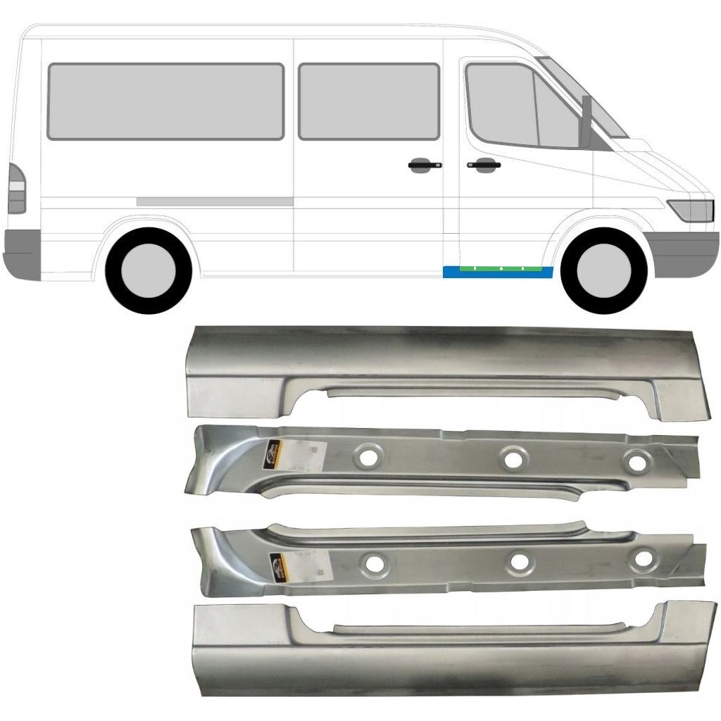 Inre + Yttre Fram Tröskel Reparationspanel För Mercedes Sprinter 1995-2006 / Set 10435