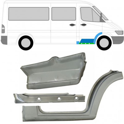 Inre tröskel + fram skärm + fram steg reparationspanel för Mercedes Sprinter 1995-2006 / Höger / Set 10521